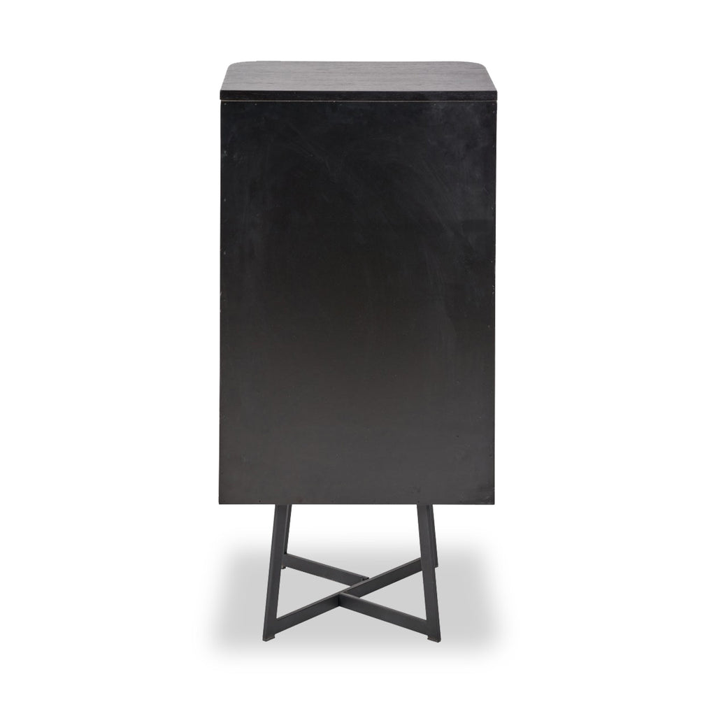 Commode haute Ukiah en frêne noir à 5 tiroirs