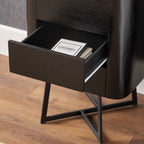 Commode haute Ukiah en frêne noir à 5 tiroirs