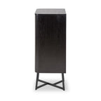 Commode haute Ukiah en frêne noir à 5 tiroirs