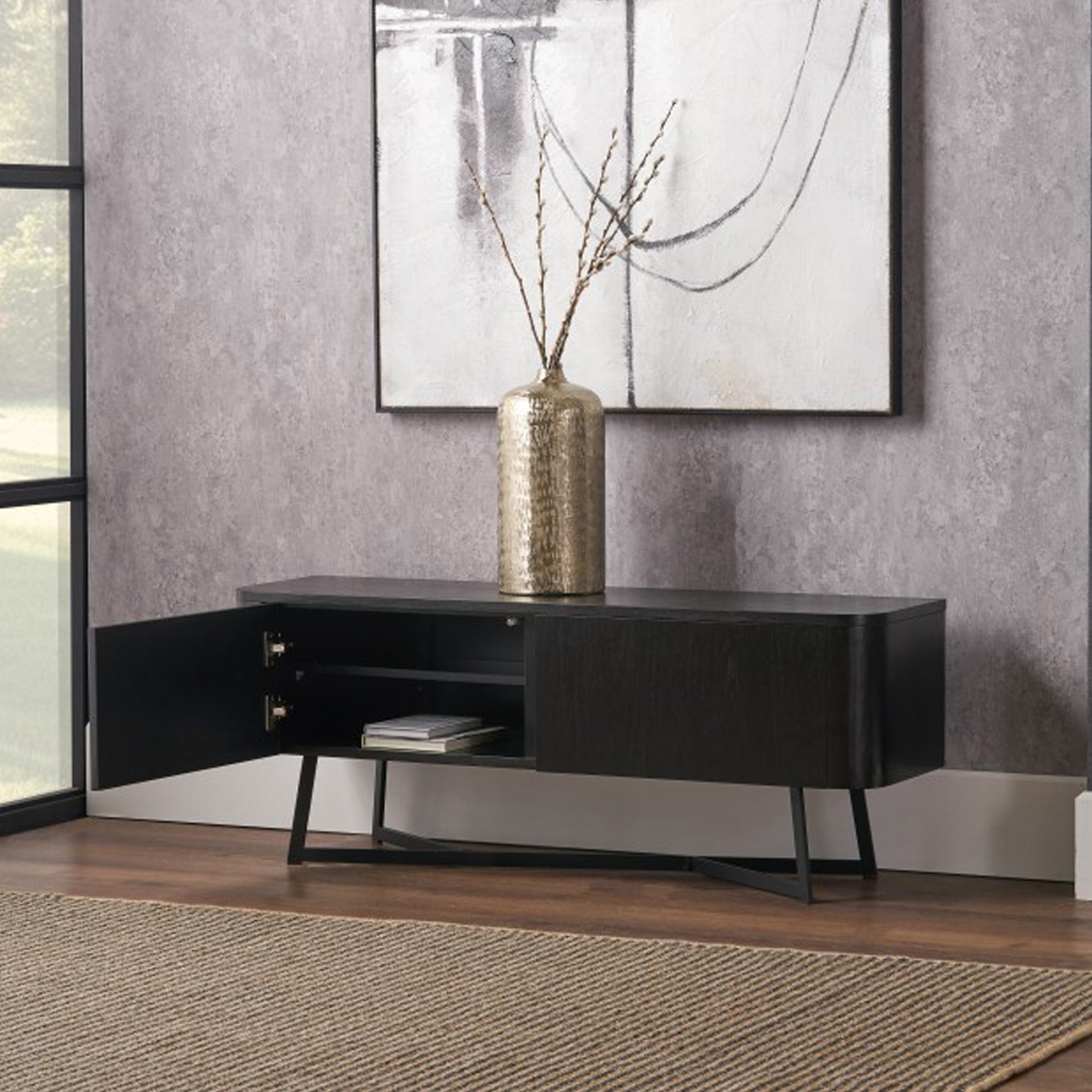 Meuble TV Ukiah Black Ash 120 cm