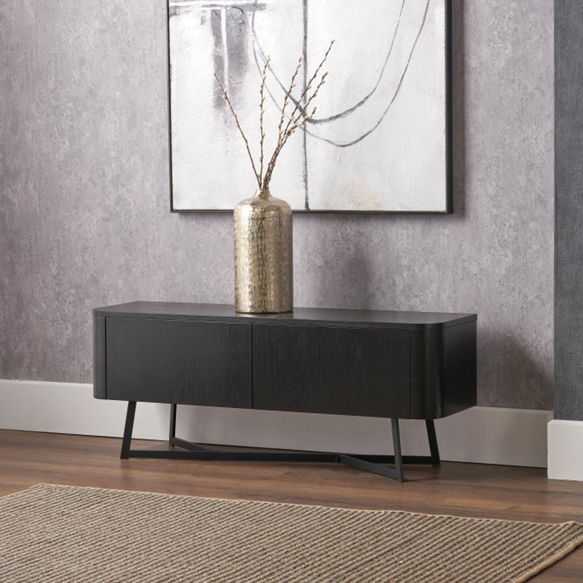 Meuble TV Ukiah Black Ash 120 cm