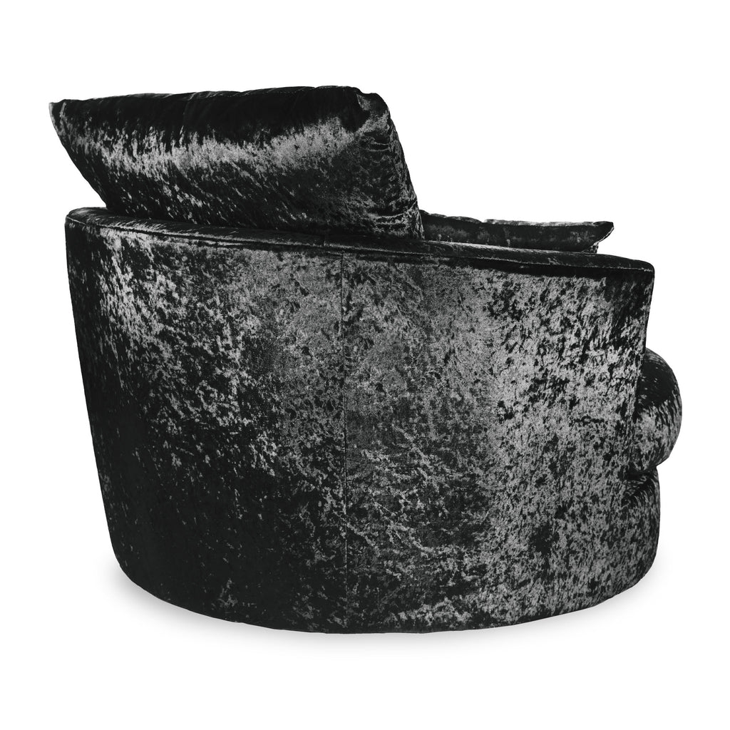 Fauteuil pivotant en velours froissé Tamara