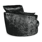 Fauteuil pivotant en velours froissé Tamara