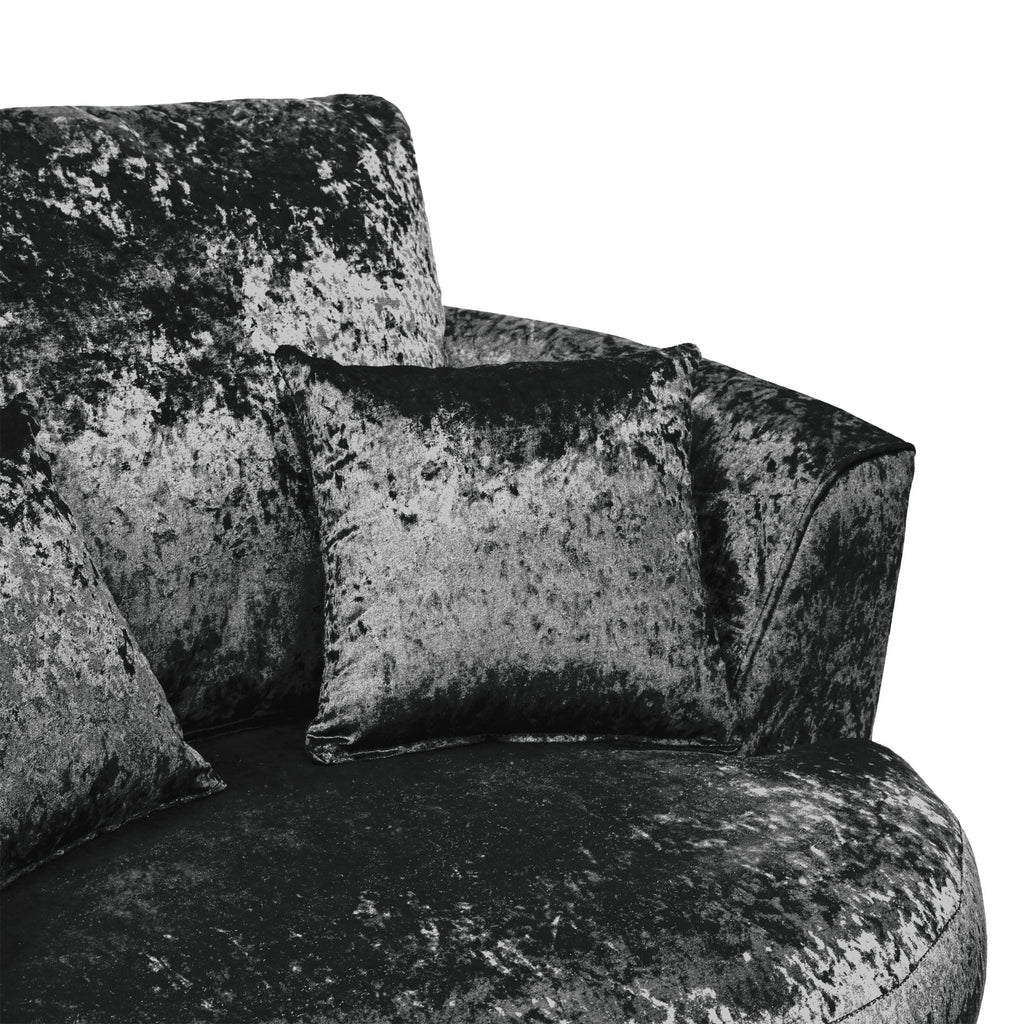 Fauteuil pivotant en velours froissé Tamara