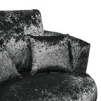 Fauteuil pivotant en velours froissé Tamara