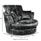 Fauteuil pivotant en velours froissé Tamara