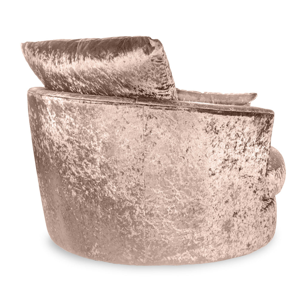 Fauteuil pivotant en velours froissé Tamara