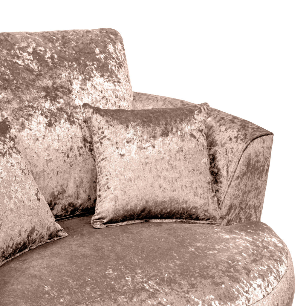 Fauteuil pivotant en velours froissé Tamara