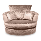 Fauteuil pivotant en velours froissé Tamara