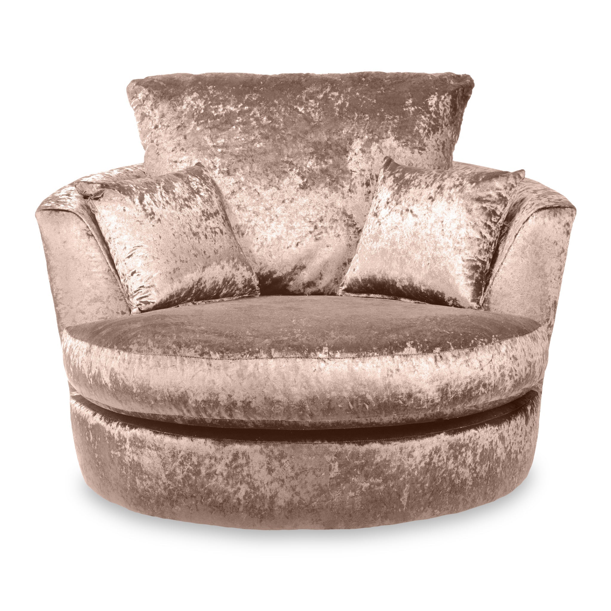 Fauteuil pivotant en velours froissé Tamara