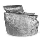 Fauteuil pivotant en velours froissé Tamara