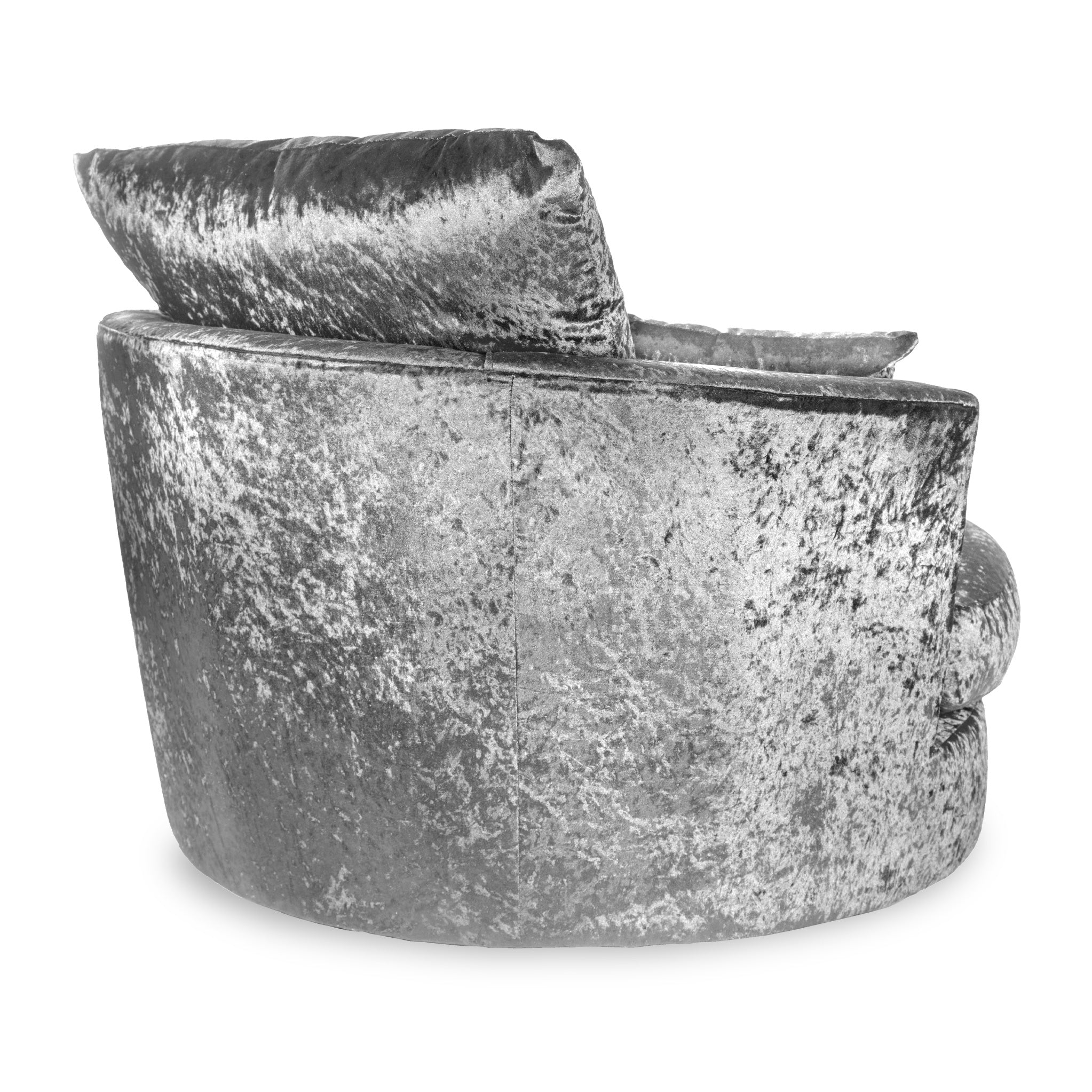 Fauteuil pivotant en velours froissé Tamara