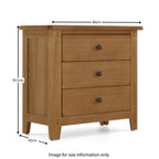 Commode Broadway Oak à 3 tiroirs