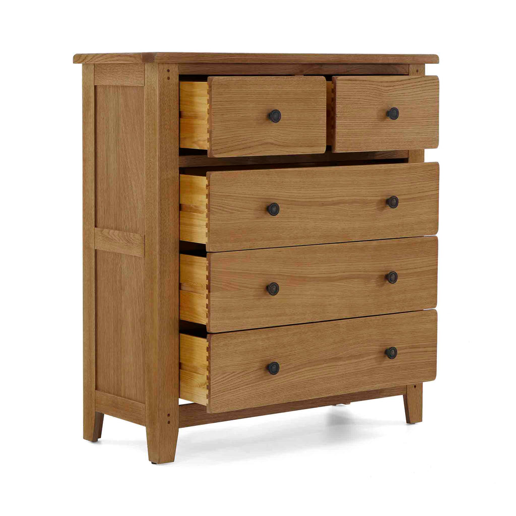 Commode Broadway Oak à 2 tiroirs et 3 tiroirs