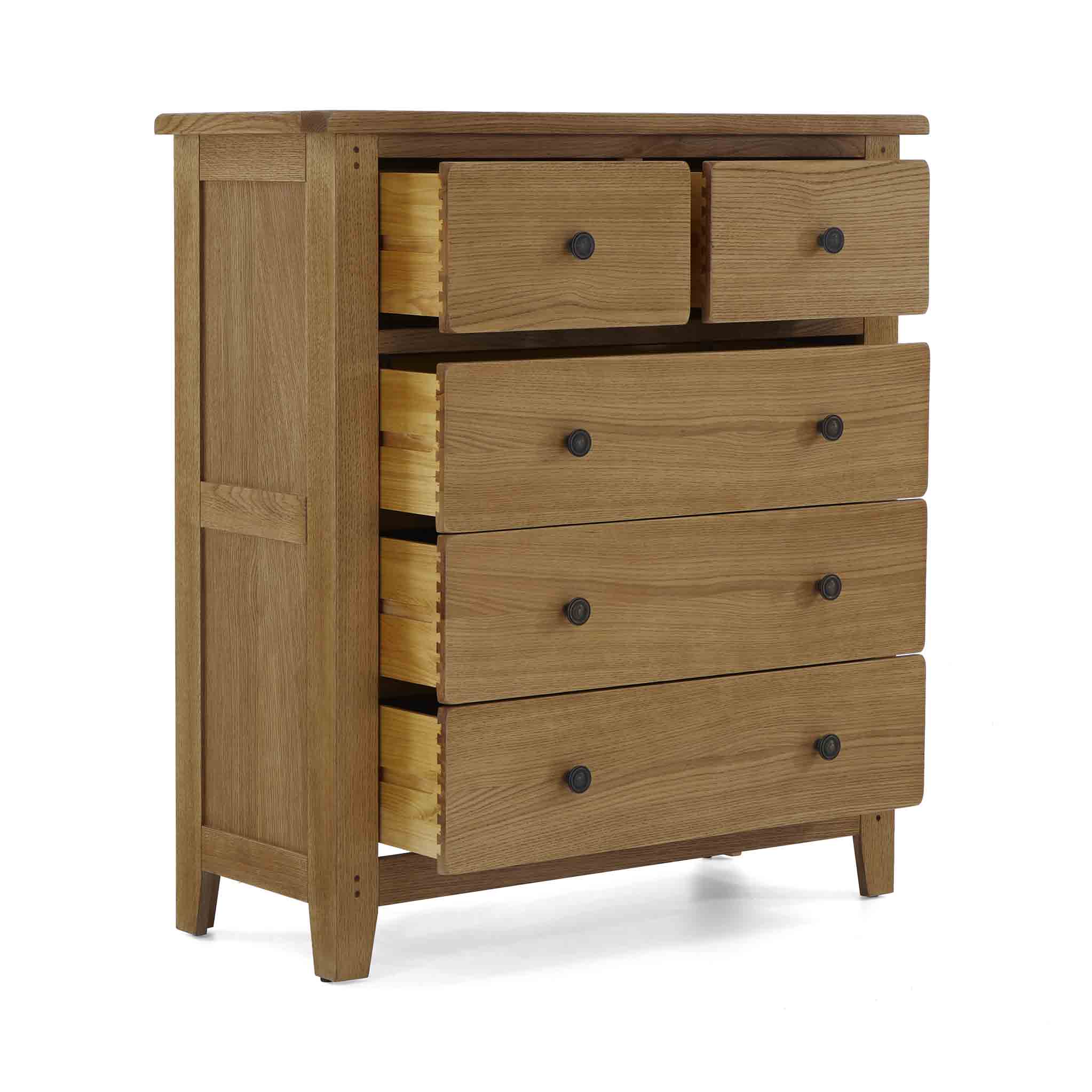 Commode Broadway Oak à 2 tiroirs et 3 tiroirs