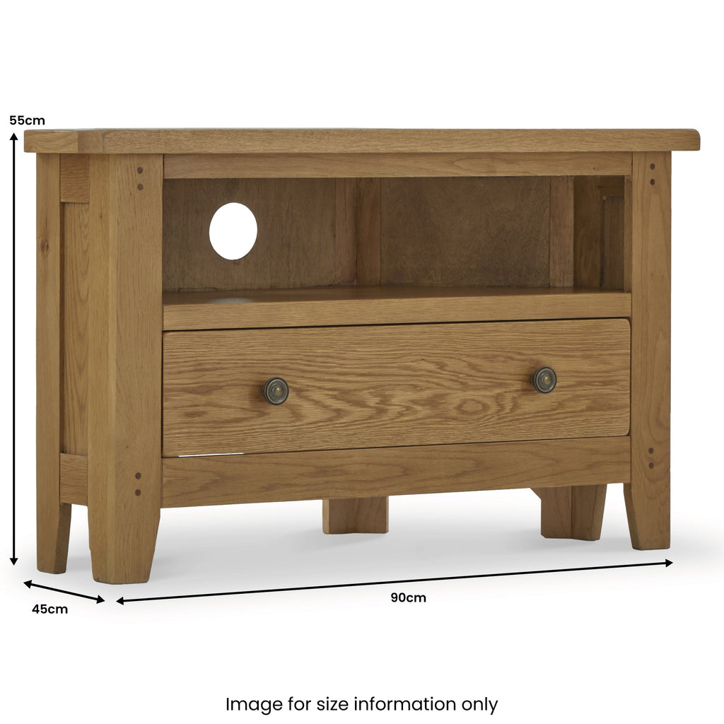 Meuble TV d'angle Broadway Oak avec tiroir