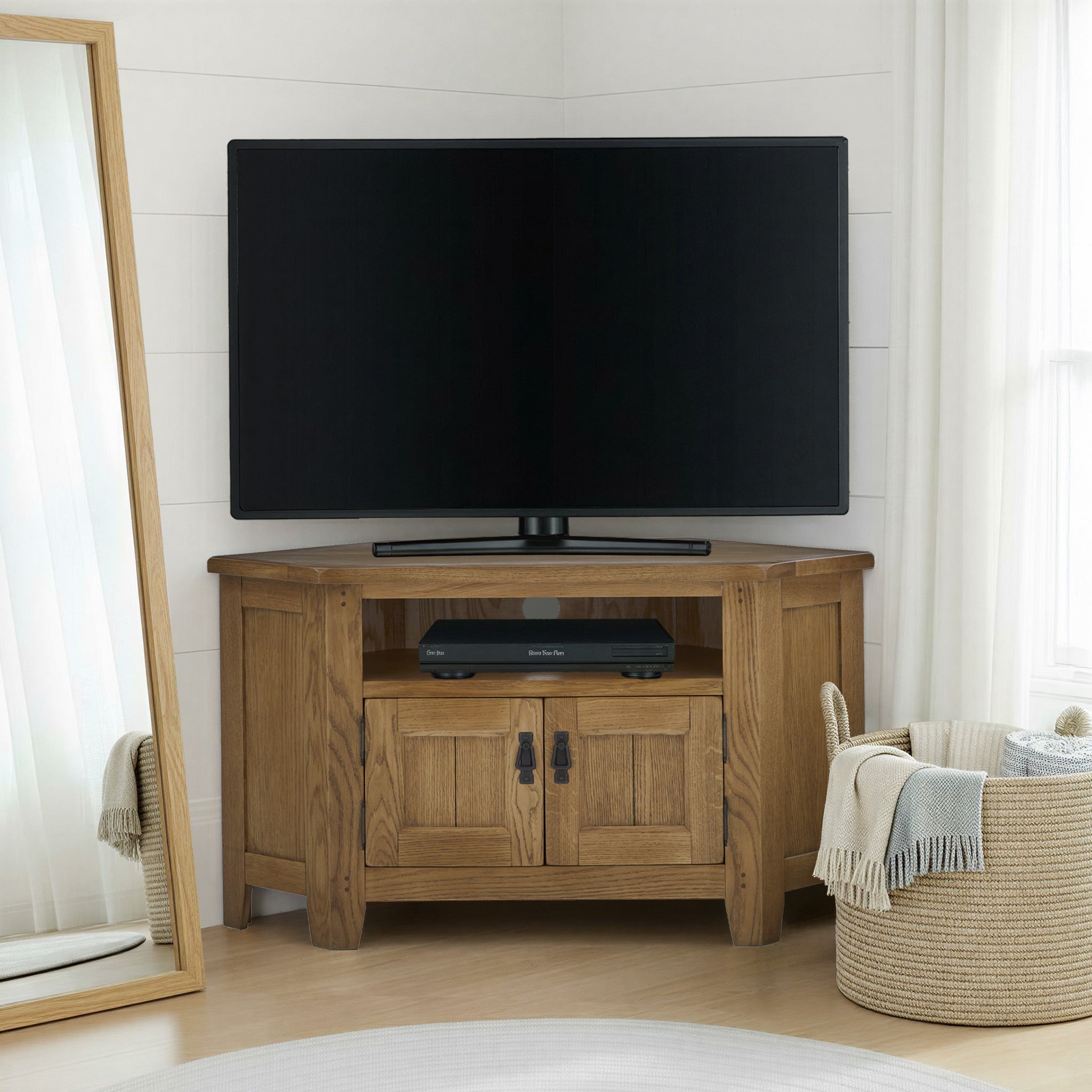 Meuble TV d'angle Broadway Oak avec porte