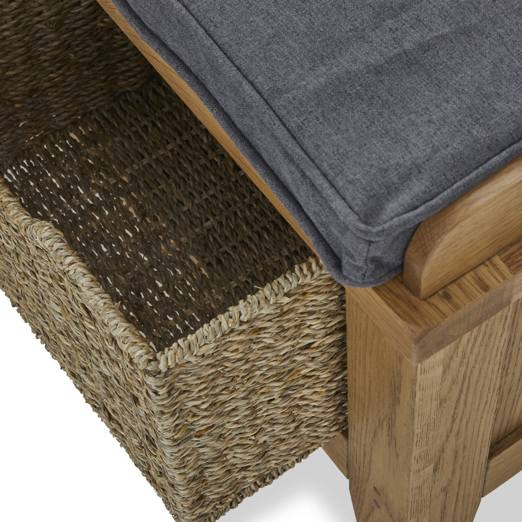 Banc de couloir Broadway Oak avec paniers