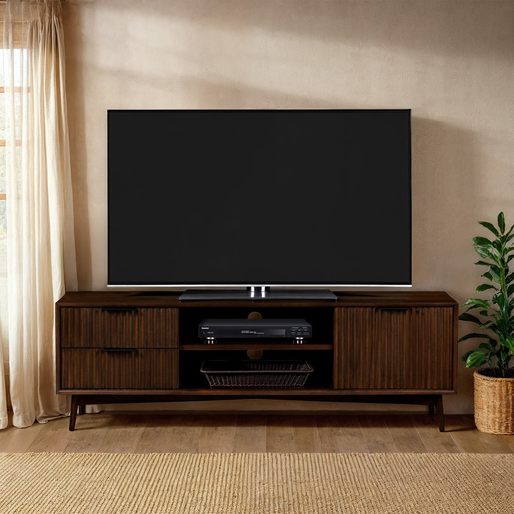 Meuble TV rainuré Oskar Wide 150 cm