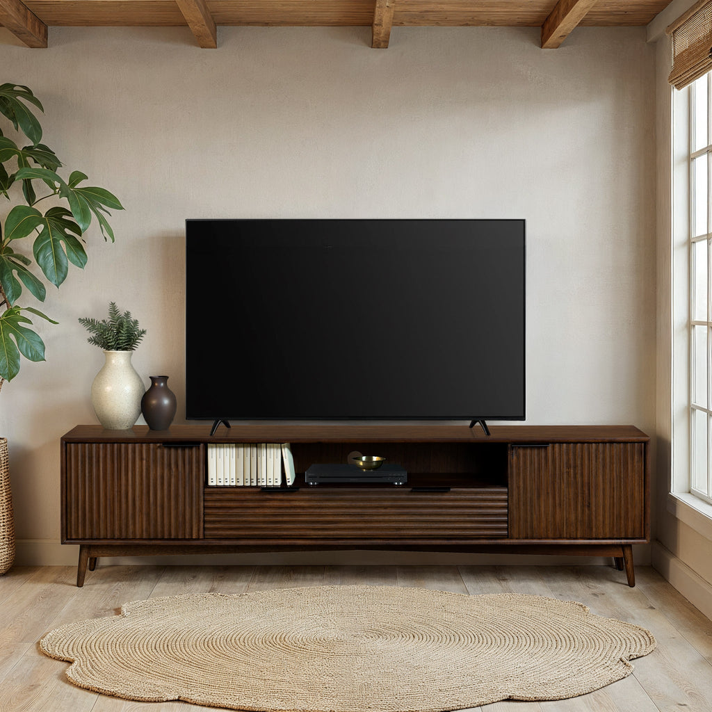 Meuble TV rainuré Oskar Wide 190 cm