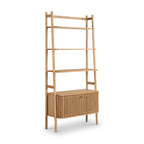 Grande bibliothèque Shorwell en chêne avec placard à deux portes à claire-voie