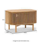 Meuble TV d'angle à lattes en chêne Shorwell