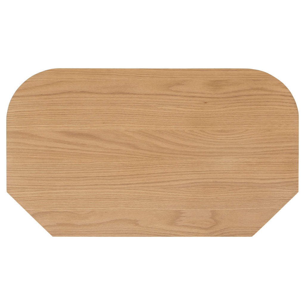 Meuble TV d'angle à lattes en chêne Shorwell