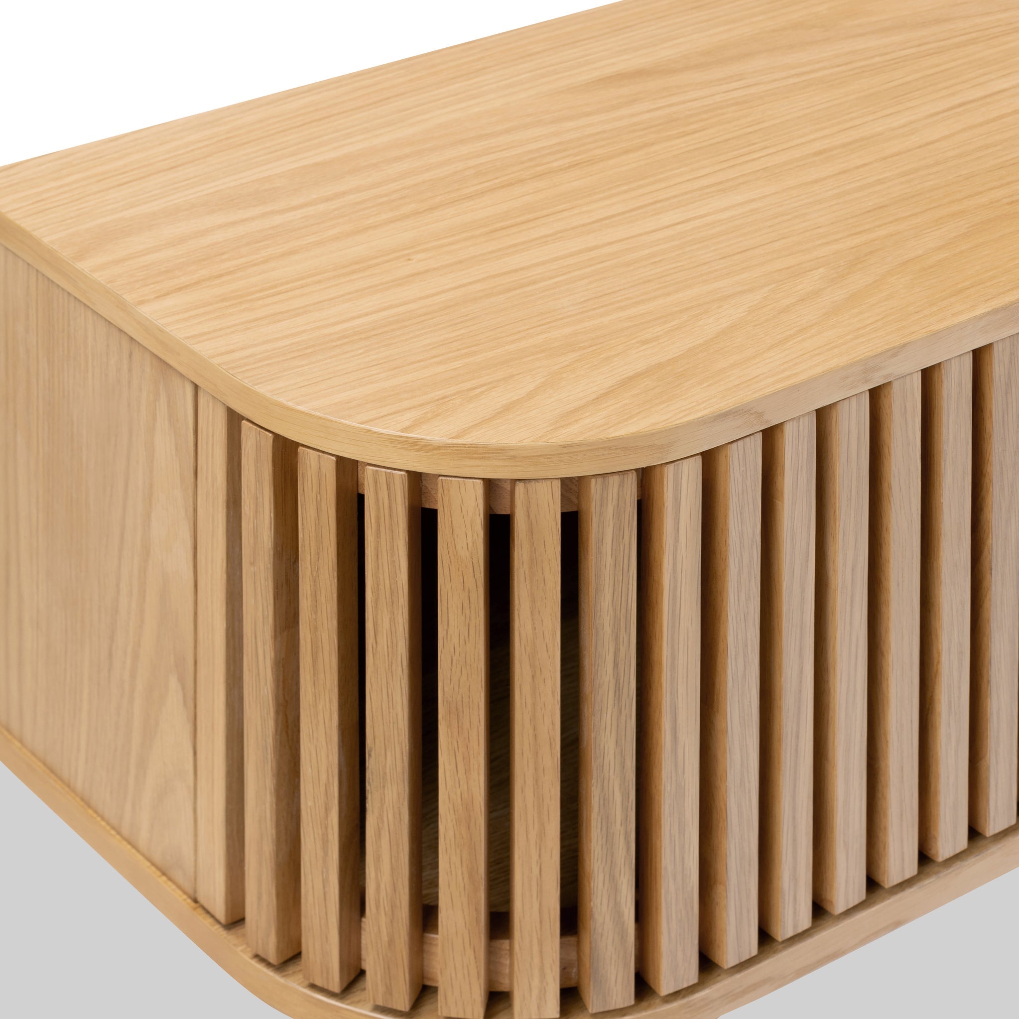 Meuble TV à lattes Shorwell Oak 130 cm