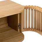 Meuble TV à lattes Shorwell Oak 130 cm