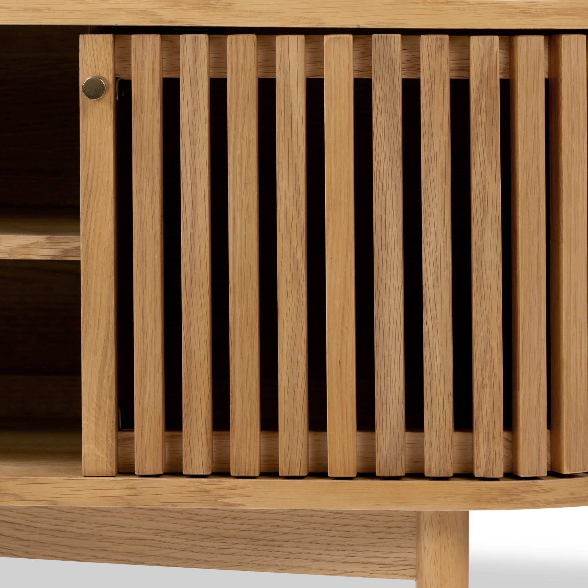 Meuble TV à lattes Shorwell Oak 130 cm