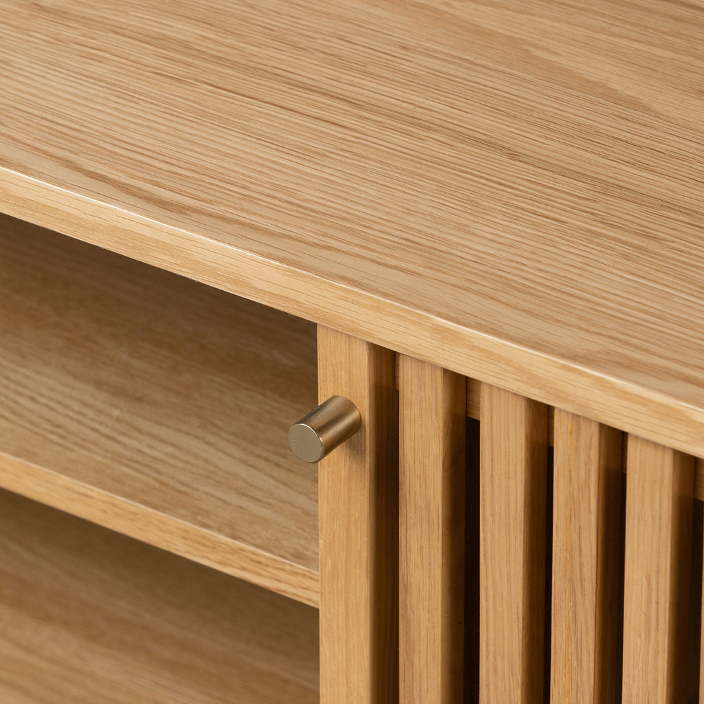 Meuble TV à lattes Shorwell Oak 180 cm