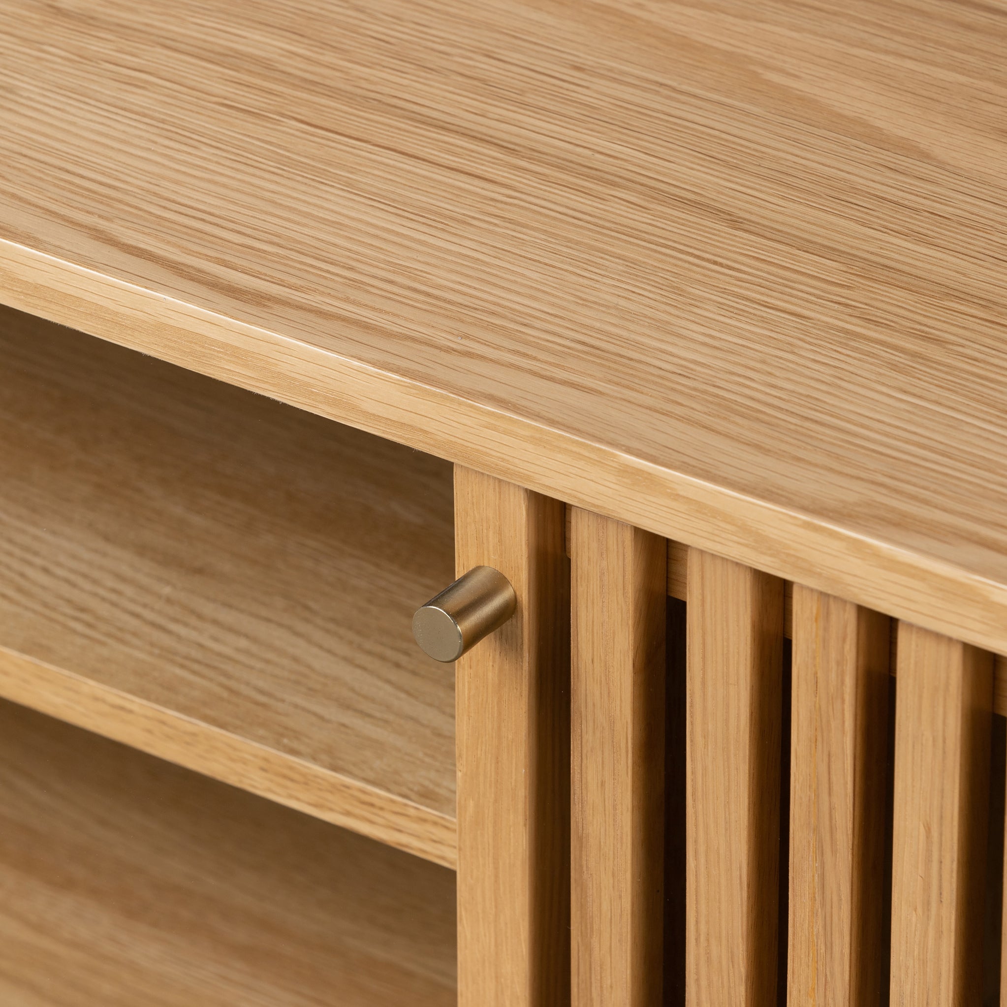 Meuble TV à lattes Shorwell Oak 180 cm