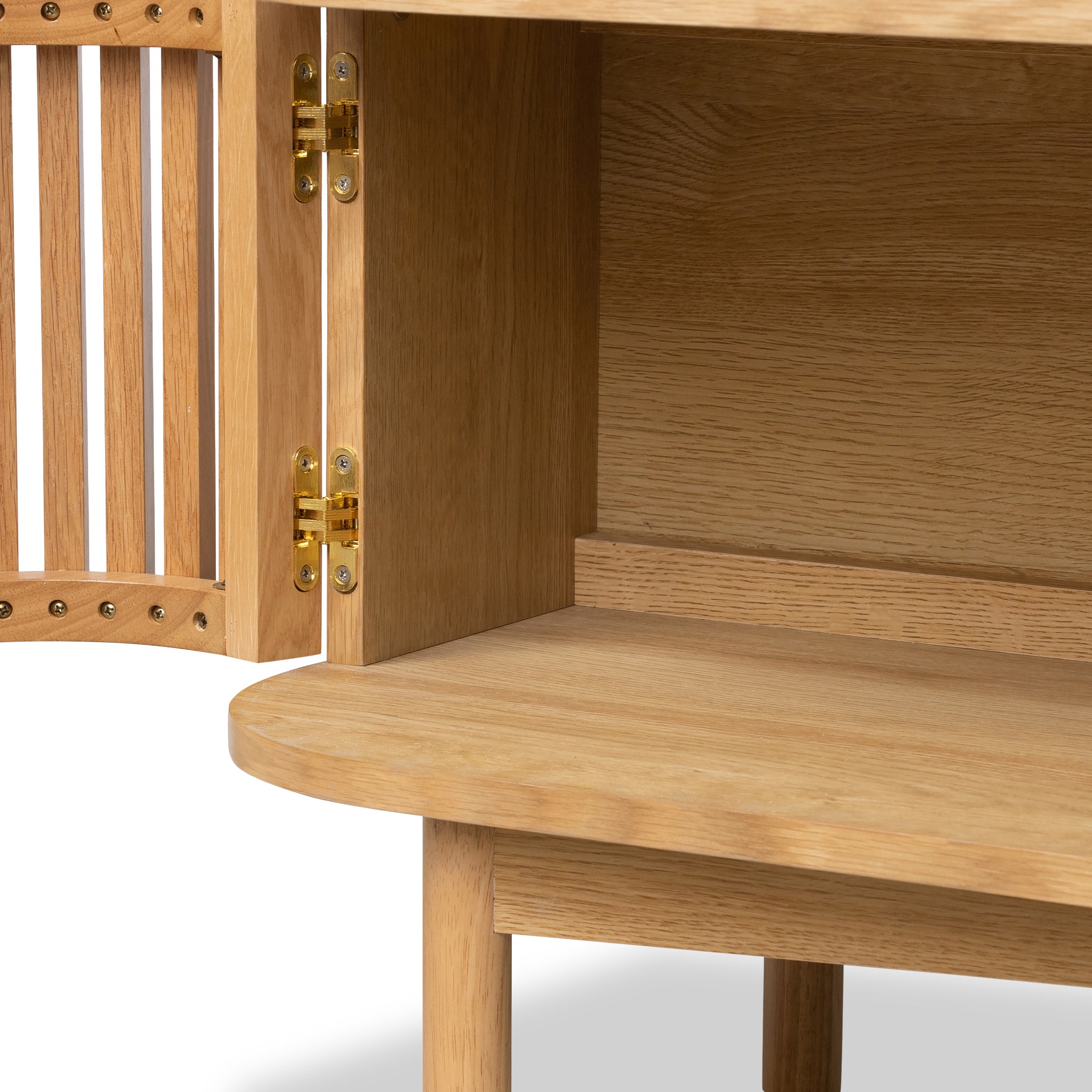 Meuble TV à lattes Shorwell Oak 180 cm