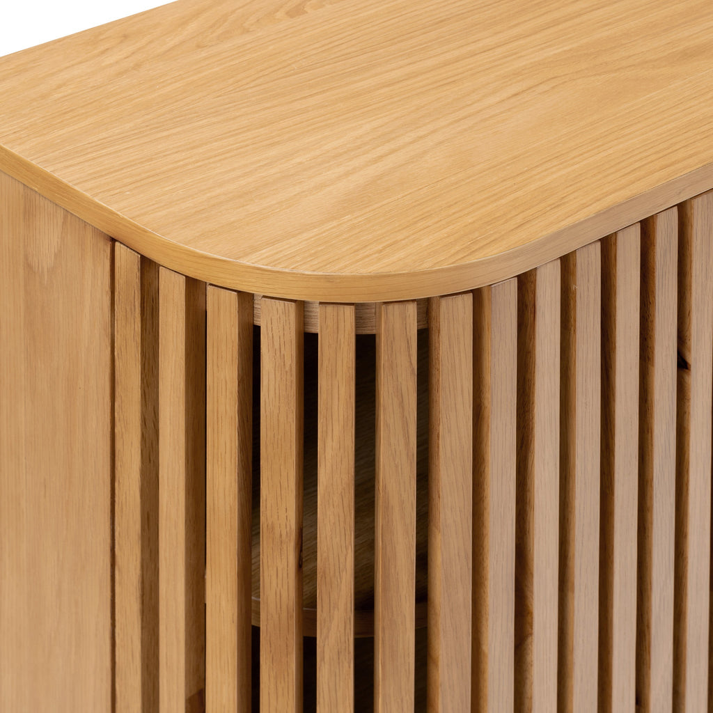 Petit buffet à lattes en chêne Shorwell