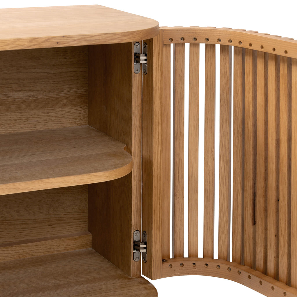 Petit buffet à lattes en chêne Shorwell