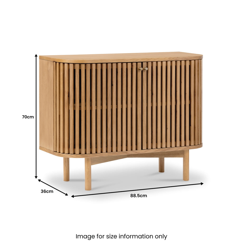 Petit buffet à lattes en chêne Shorwell