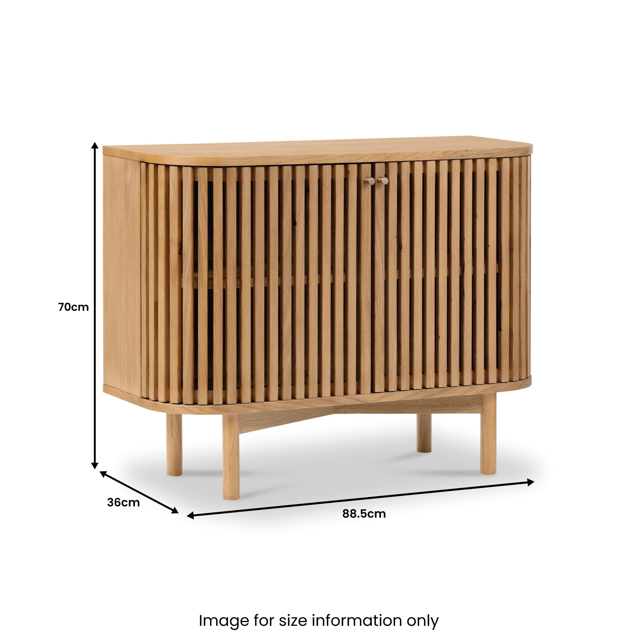 Petit buffet à lattes en chêne Shorwell