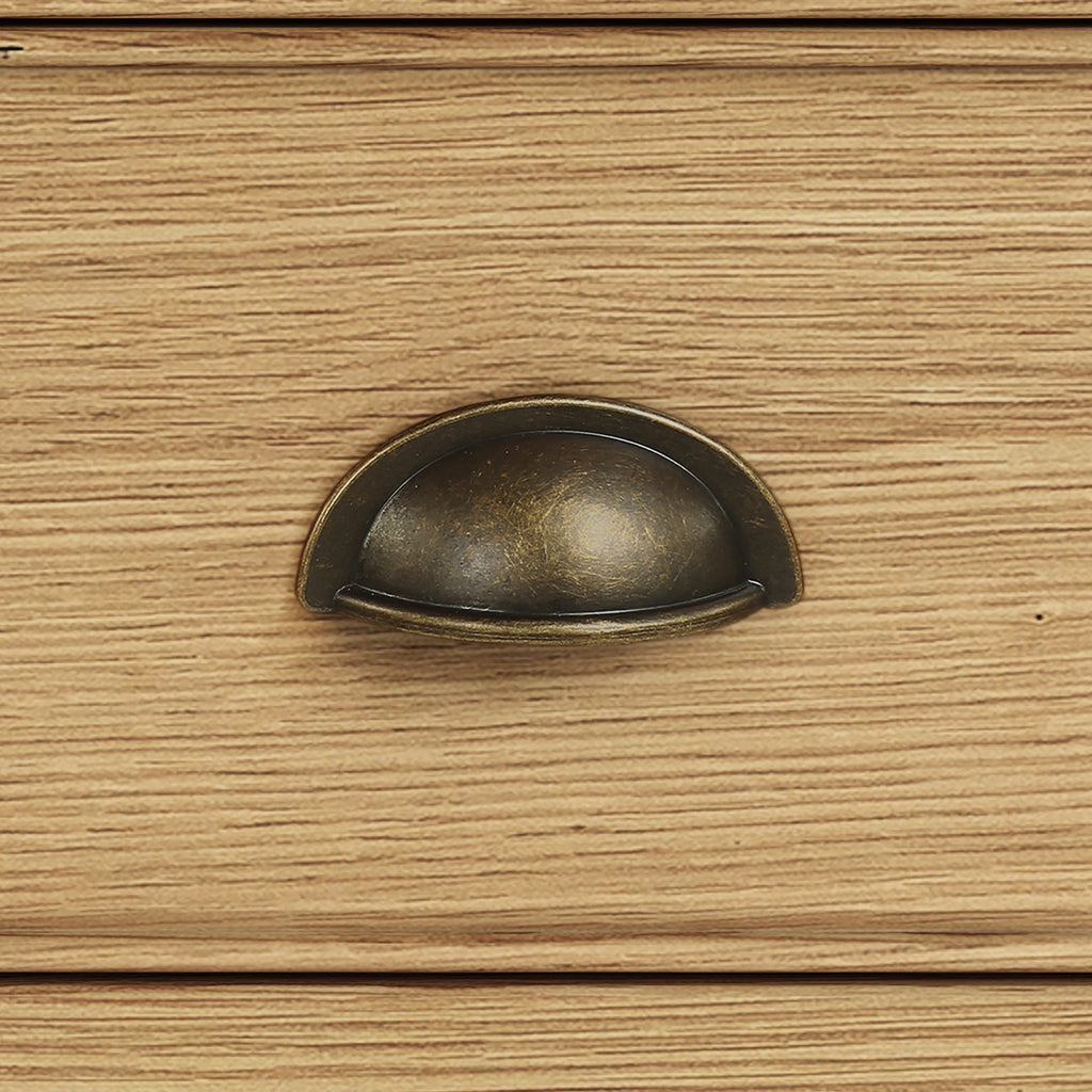 Bibliothèque mince à 5 étagères en chêne Portland