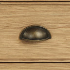 Bibliothèque mince à 5 étagères en chêne Portland