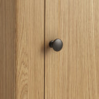 Vitrine d'angle à 2 portes en chêne Portland