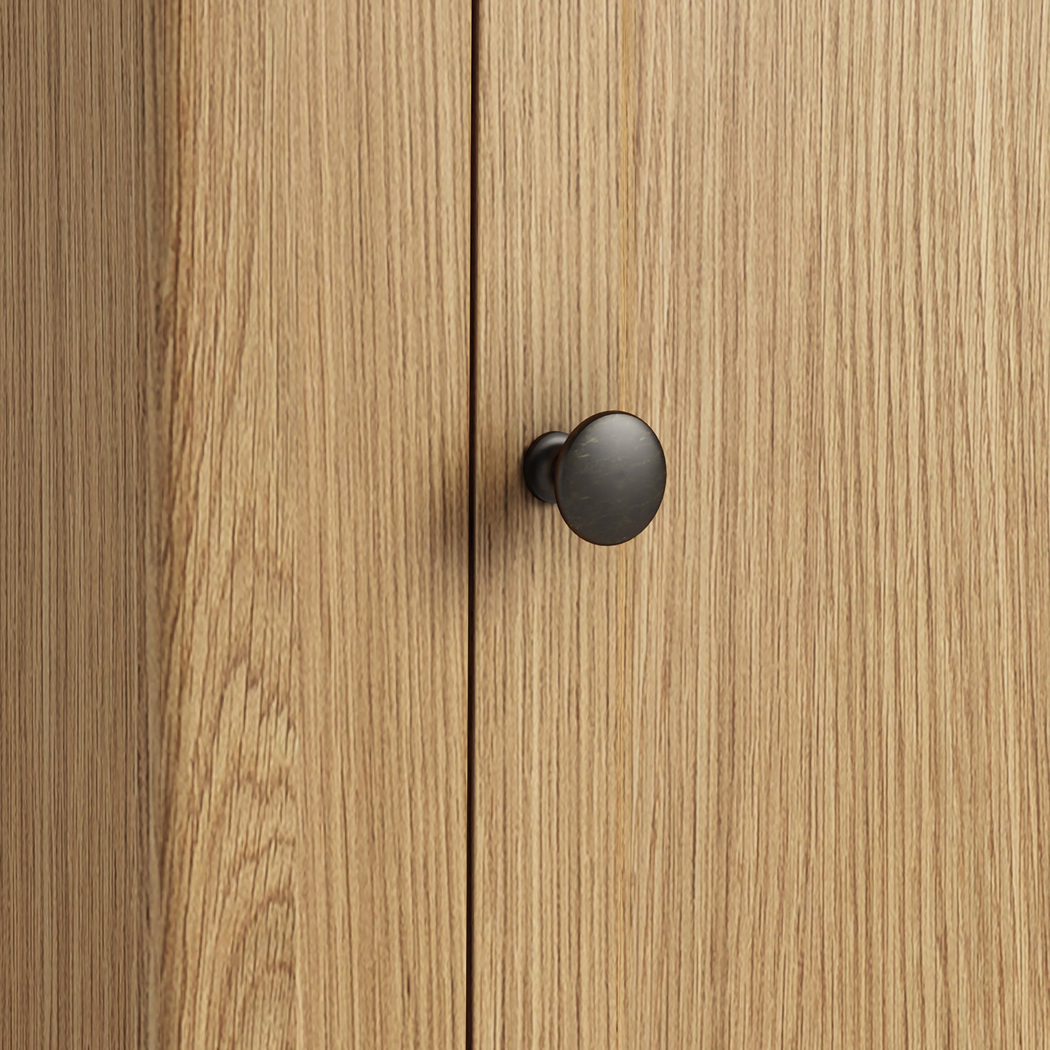 Vitrine d'angle à 2 portes en chêne Portland