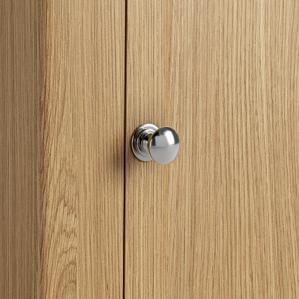 Vitrine d'angle à 2 portes en chêne Portland