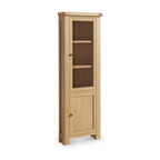 Vitrine d'angle à 2 portes en chêne Portland