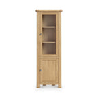 Vitrine d'angle à 2 portes en chêne Portland