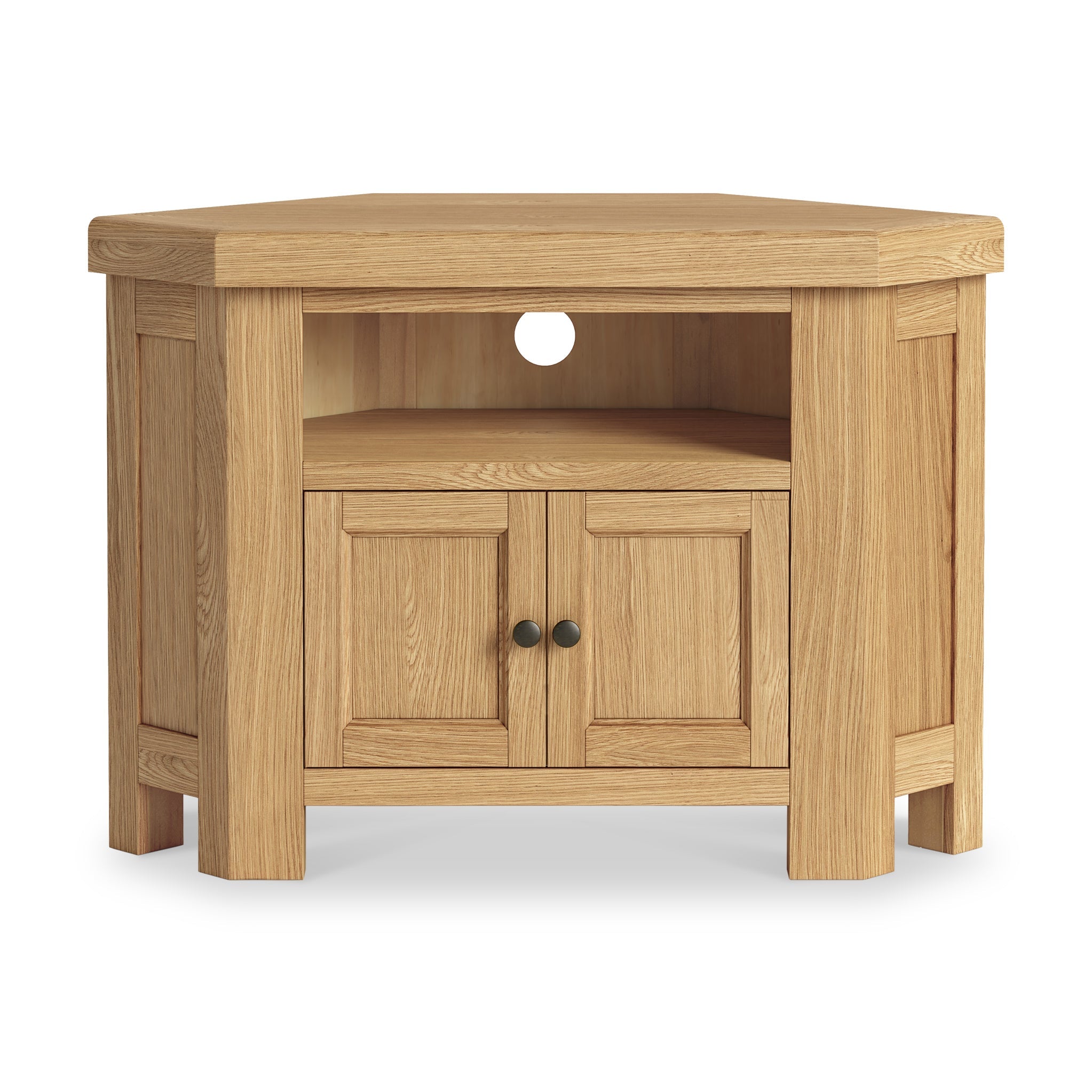 Meuble TV d'angle à 2 portes en chêne Portland