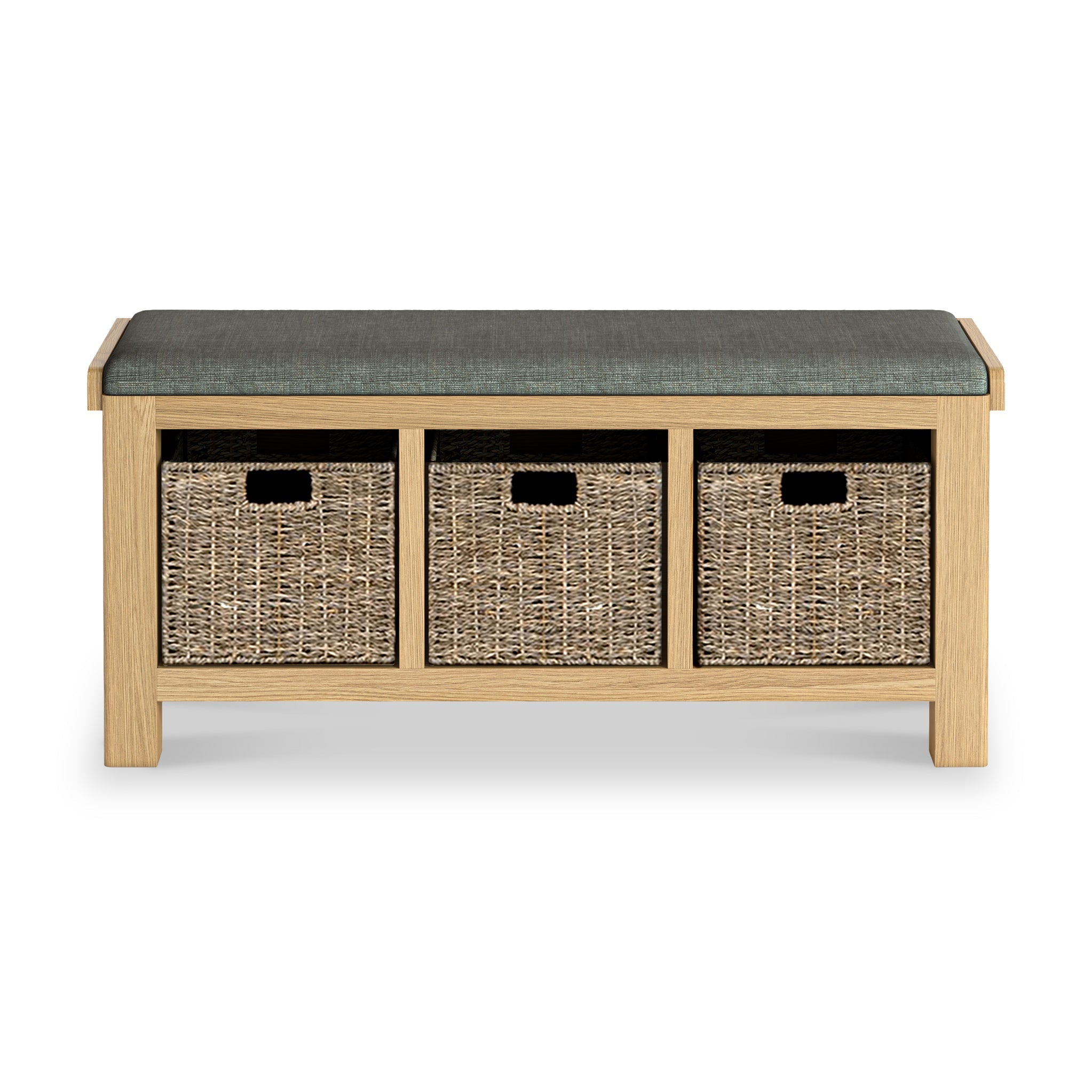 Banc de rangement en chêne Portland avec paniers