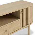 Meuble TV large à lattes en chêne Finch