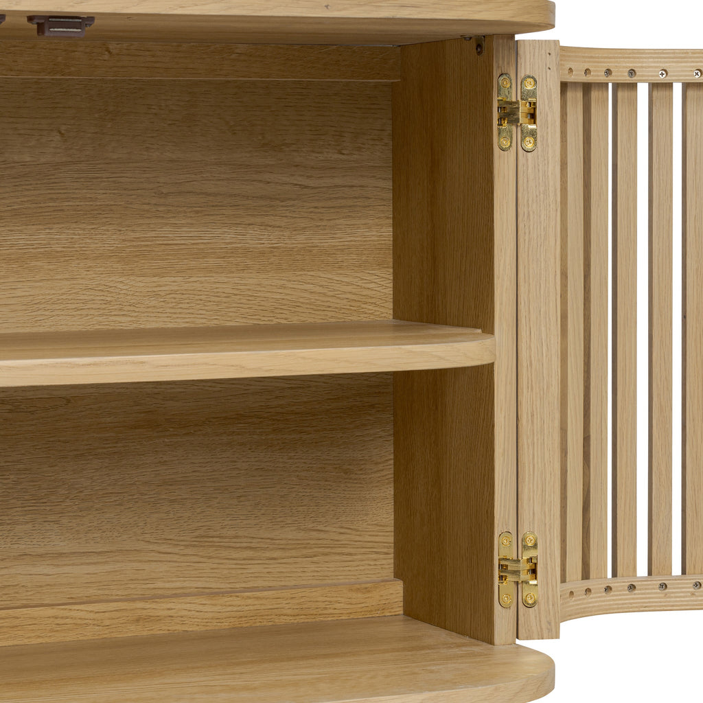 Petit buffet à lattes en chêne Finch