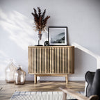 Petit buffet à lattes en chêne Finch