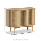 Petit buffet à lattes en chêne Finch